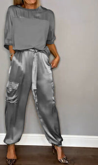 Agathe- Elegantes 2-teiliges Damen-Set in Grau