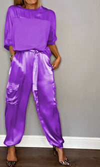 Agathe- Elegantes 2-teiliges Damen-Set in Lila