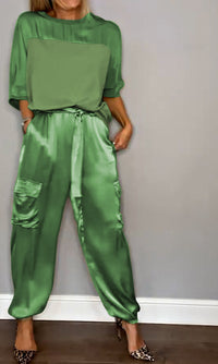 Agathe- Elegantes 2-teiliges Damen-Set in Grün