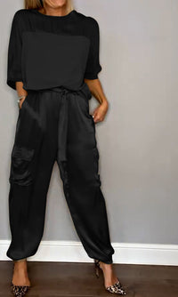 Agathe- Elegantes 2-teiliges Damen-Set in Schwarz