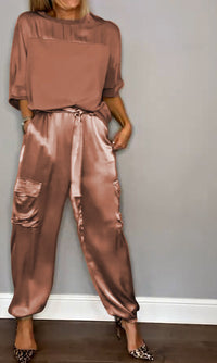 Agathe- Elegantes 2-teiliges Damen-Set in Braun