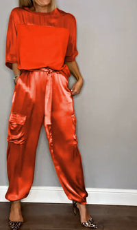 Agathe- Elegantes 2-teiliges Damen-Set in Rot