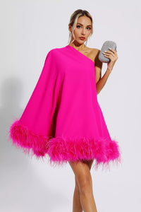 Ailani | Festliches Minikleid mit Federn in rosa