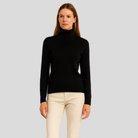 Alaina | Rollkragenpullover für Damen in Schwarz