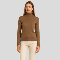 Alaina | Rollkragenpullover für Damen in Dunkelbraun