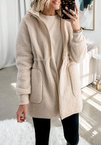 Elegante Winter-Fleecejacke für Damen - Alise in Hellbraun