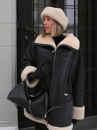 Lizzy | Elegante Oversized Jacke für Damen Winter in Schwarz