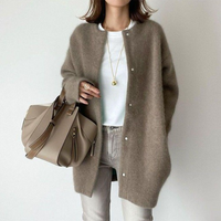 Damen Mantel Mit Knopfleiste | Winter Lang in Braun
