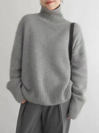 Wolle Rollkragenpullover - Anna in Grau