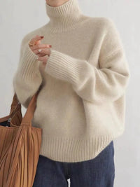 Wolle Rollkragenpullover - Anna in Beige