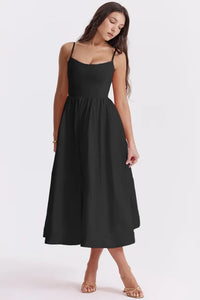 Abilene – Elegantes Midikleid aus Leinen in Schwarz