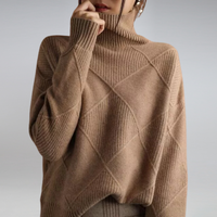 Miriam | Damen Strick Rollkragenpullover in Braun