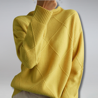 Miriam | Damen Strick Rollkragenpullover in Gelb