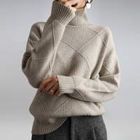 Miriam | Damen Strick Rollkragenpullover in Grau