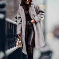 Kuschelig-elegante Kapuzenjacke - Arabella in Grau
