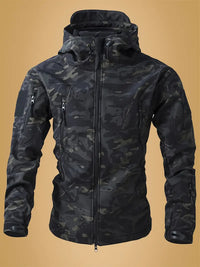 Livia | Stilvoller Stehkragen-Pullover Herren in Schwarzes Camouflage