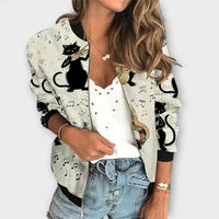 Liorra – Bedruckte Jacke mit Reißverschluss in Grau