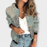 Liorra – Bedruckte Jacke mit Reißverschluss in Himmelblau