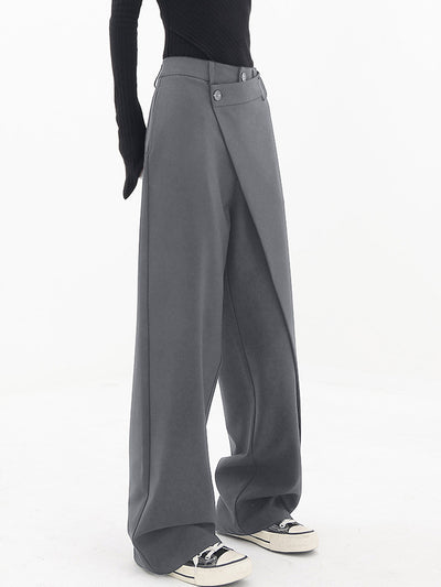 Asymmetrische Weite Damenhose mit Doppelknoten – Noa