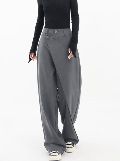 Asymmetrische Weite Damenhose mit Doppelknoten – Noa