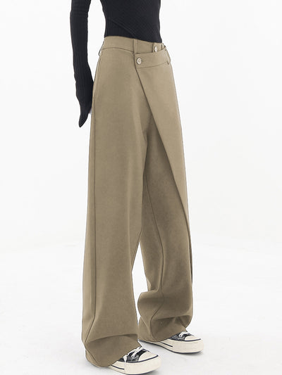 Asymmetrische Weite Damenhose mit Doppelknoten – Noa