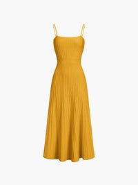 Addison - Midi-Sonnenkleid aus Rippe in Orange
