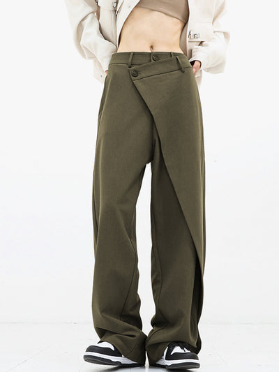 Asymmetrische Weite Damenhose mit Doppelknoten – Noa
