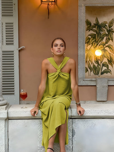 Hanna - Langes Kleid mit geteiltem Kreuzhalter