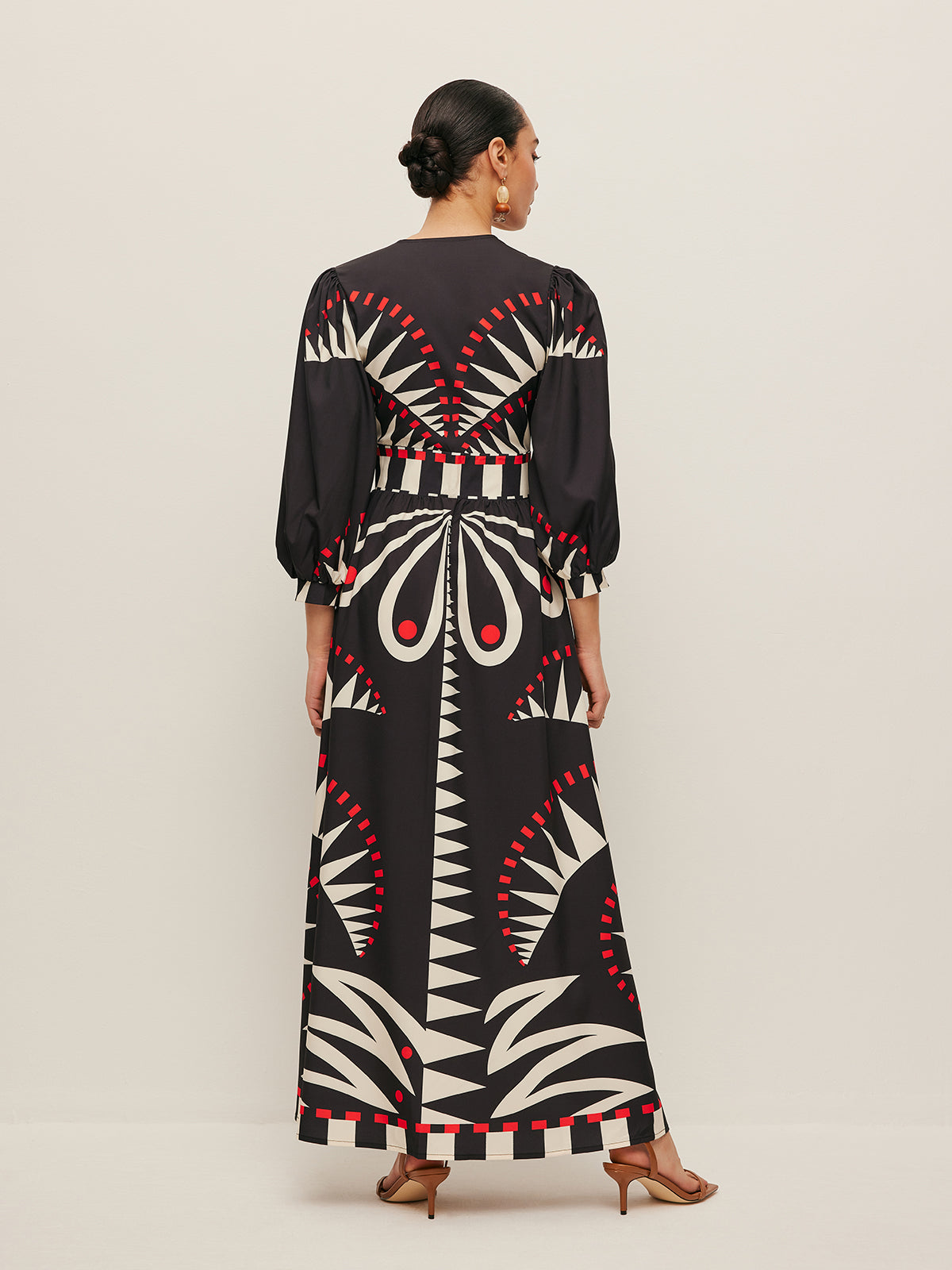 Dinah - Boho Print Kleid mit geteiltem V-Ausschnitt