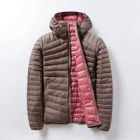 Damen Übergangsjacke Wendejacke | Leicht Mit Kapuze in Beige / Rosa
