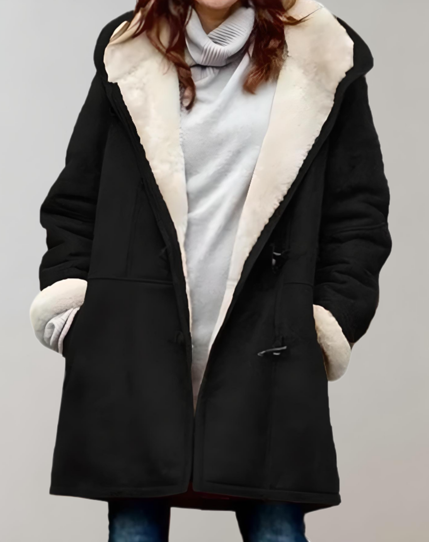 Aster -  Lange und übergroße Jacke für Damen mit Innenimitat jacke