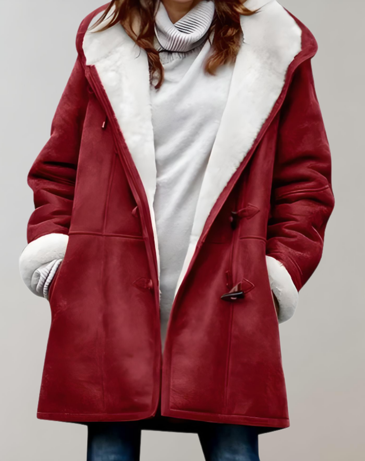 Aster -  Lange und übergroße Jacke für Damen mit Innenimitat jacke