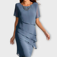 Katharina - Stilvolles figurbetonte Kleid in Blau
