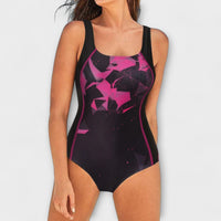 Dorian - Formender Badeanzug in Schwarz und Rosa