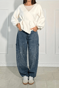 1+1 Gratis | Philine™ Stylische Baggy-Hosen in Dunkelblau