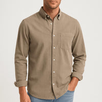 Brandon | Herren Klassisches Button-Down Hemd in Khaki