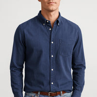 Brandon | Herren Klassisches Button-Down Hemd in Hellblau