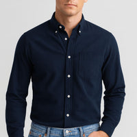 Brandon | Herren Klassisches Button-Down Hemd in Marineblau