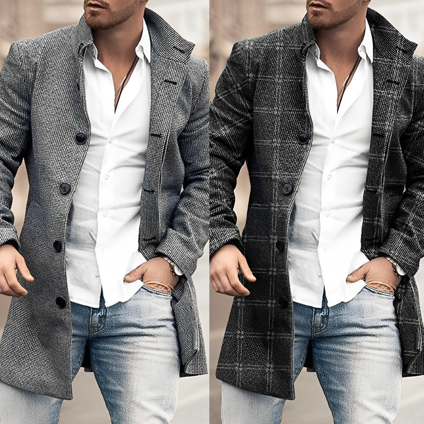 Einreihiger Mantel für Herren