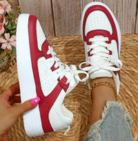 Damen Sneaker – Modische Turnschuhe im Farbmix mit Bequemer Sohle in Rot