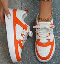 Damen Sneaker – Modische Turnschuhe im Farbmix mit Bequemer Sohle in Oranje