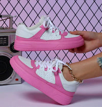 Damen Sneaker – Modische Turnschuhe im Farbmix mit Bequemer Sohle in Rosa
