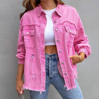 Modische Jeansjacke für Frauen - Billie in Rosa
