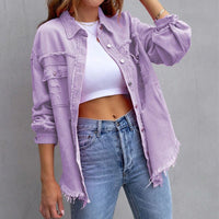 Modische Jeansjacke für Frauen - Billie in Lila