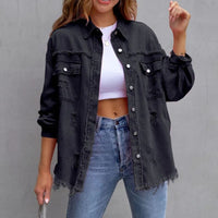Modische Jeansjacke für Frauen - Billie in Schwarz