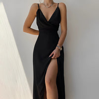 Carina | Elegantes trägerloses Kleid in Schwarz