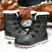 Winterschuhe Herren | Mittelhohe Schnürstiefel in Schwarz