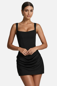 Sigrid | Damen Elegantes Mini Abendkleid in Schwarz