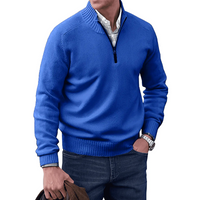 Tim | Hochkragen-Pullover mit Reißverschluss in Blau