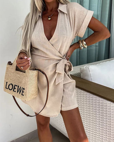 Louise™ | Eleganter Kurzarm-Jumpsuit